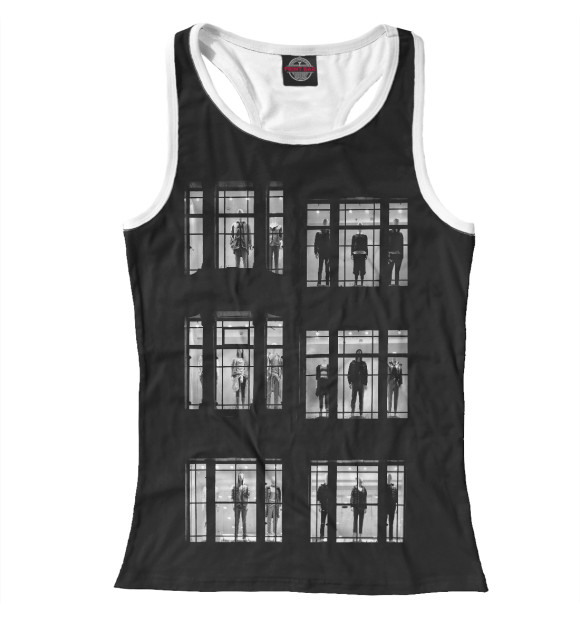 Женская майка-борцовка с изображением Чужие окна цвета Белый