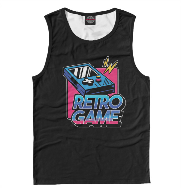 Мужская майка с изображением Retro game цвета Белый