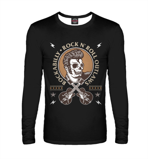 Мужской лонгслив с изображением Элвис Пресли Rock n' roll цвета Белый