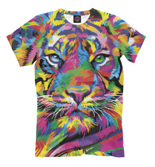 Мужская футболка Тигр в стиле поп-арт