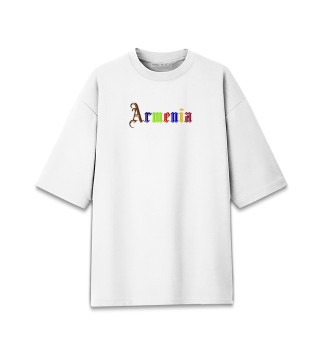 Женская футболка оверсайз Armenia color letters