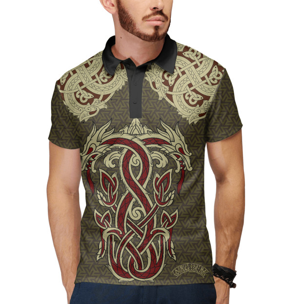 Мужское поло с изображением Предки цвета Белый