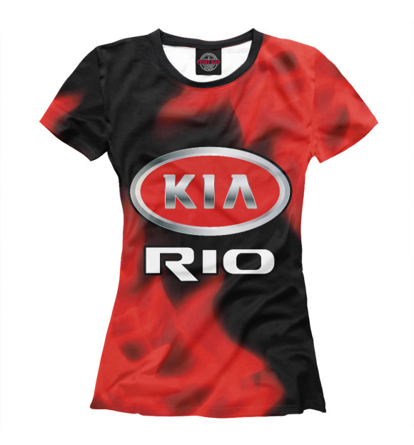 Женская футболка с изображением Kia Rio цвета Белый