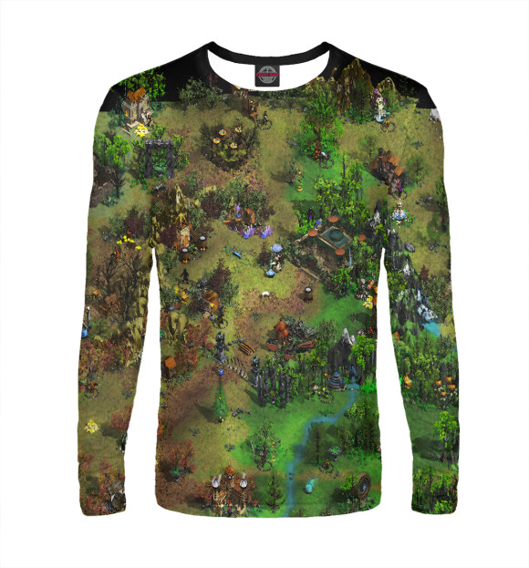 Мужской лонгслив с притом Heroes of might and magic цвета Белый Мужской лонгслив с изображением Heroes of might and magic цвета Белый