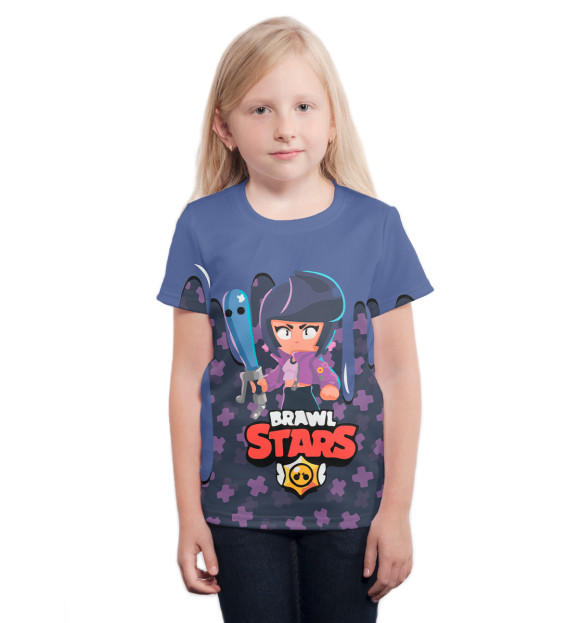 Футболка для девочек с изображением Brawl Stars цвета Белый