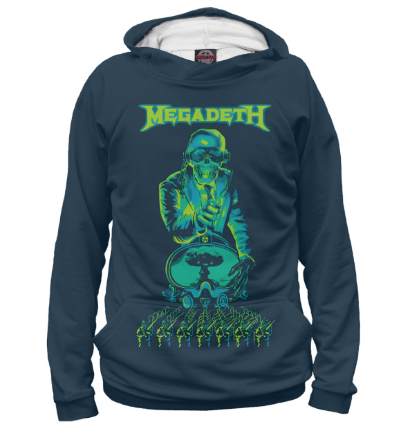 Женское худи с изображением Megadeth цвета Белый