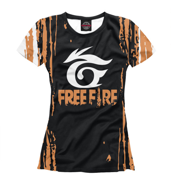 Футболка для девочек с изображением Garena Free Fire цвета Белый