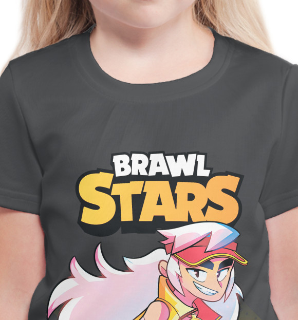 Футболка для девочек с изображением FANG ФЭНГ BRAWL STARS цвета Белый