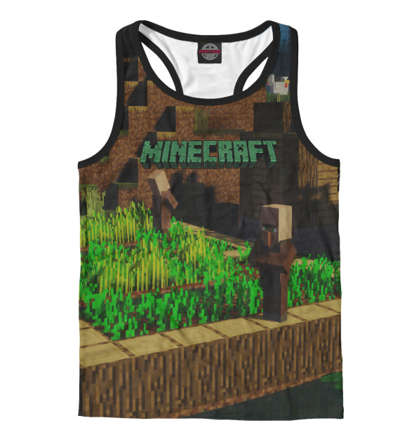 Мужская майка-борцовка с изображением Minecraft цвета Белый