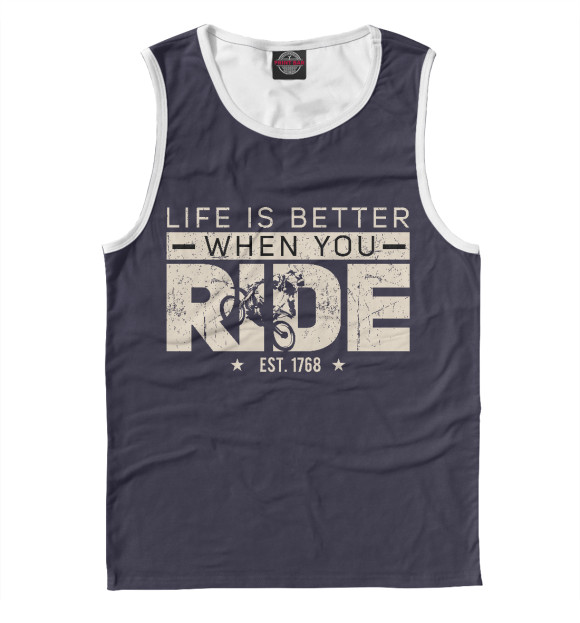Майка для мальчика с изображением Life is better when you ride цвета Белый