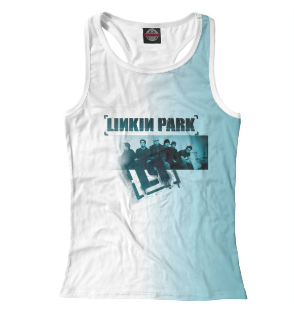 Женская майка-борцовка с притом Linkin Park цвета Белый Женская майка-борцовка с изображением Linkin Park цвета Белый