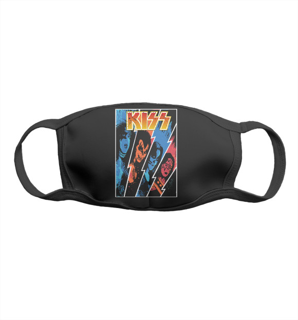 Маска тканевая с притом Kiss цвета Белый Маска тканевая с изображением Kiss цвета Белый