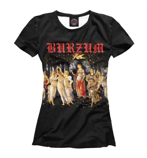Женская футболка с изображением Burzum - Mythic Dawn цвета Белый