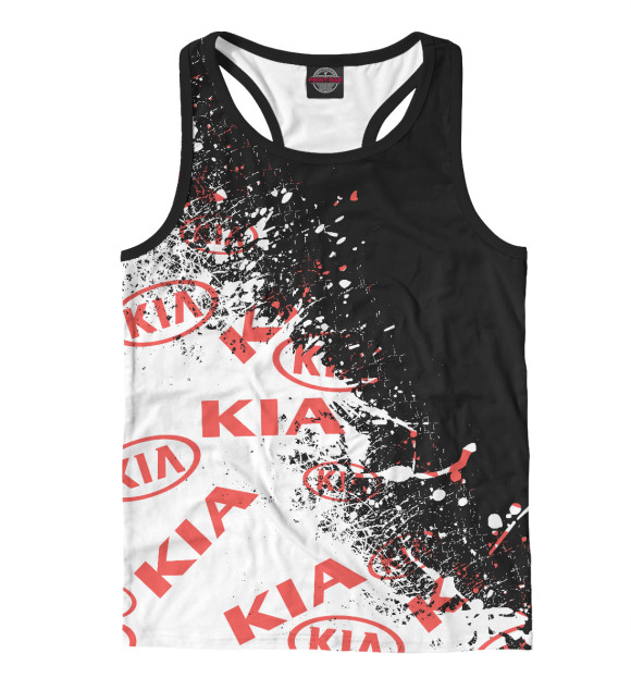 Мужская майка-борцовка с изображением KIA цвета Белый