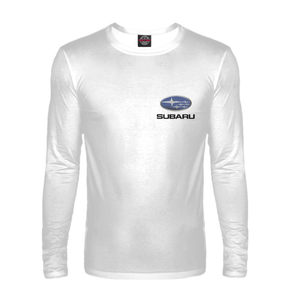 Мужской лонгслив с изображением Subaru цвета Белый