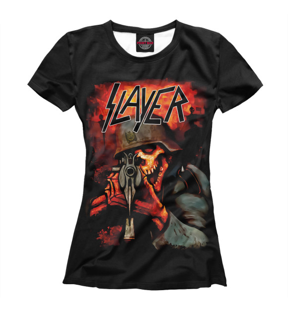 Футболка для девочек с изображением Slayer цвета Белый