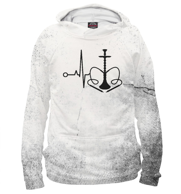 Мужское худи с изображением Hookah Shisha bar shisha цвета Белый