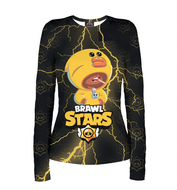 Женский лонгслив с изображением Brawl Stars цвета Белый