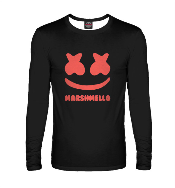 Мужской лонгслив с изображением Marshmello цвета Белый