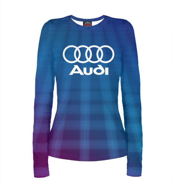 Женский лонгслив с изображением AUDI Neon цвета Белый