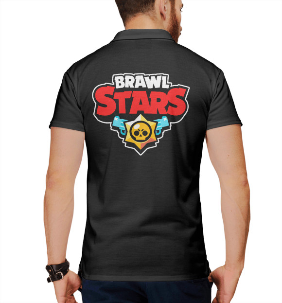 Мужское поло с изображением Leon Brawl Stars цвета Белый