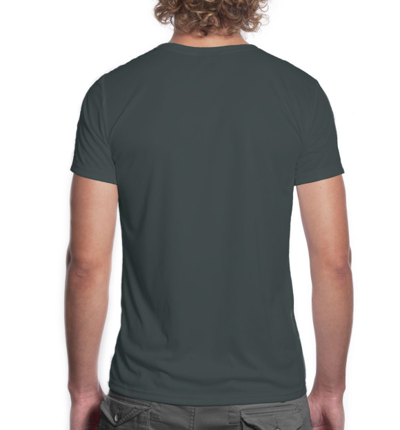 Мужская футболка с изображением Корги на тёмно-зелёном фоне цвета Белый