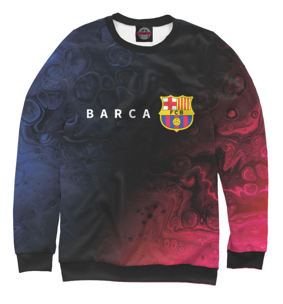 Женский свитшот с изображением Barcelona / Барселона цвета Белый