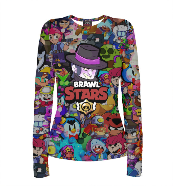 Женский лонгслив с изображением Brawl Stars:Mortis цвета Белый