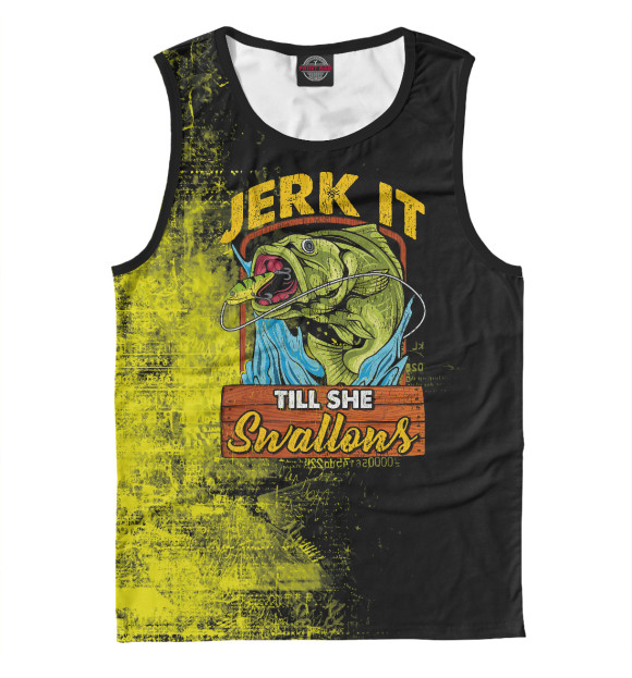 Майка для мальчика с изображением Fishing Jerk It Till She цвета Белый