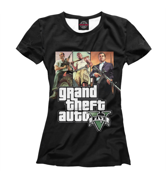 Женская футболка с изображением Grand Theft Auto | GTA цвета Белый