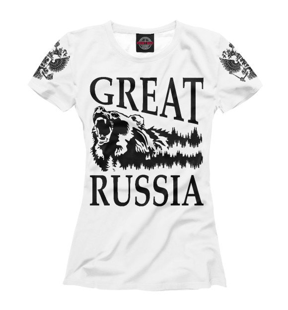 Футболка для девочек с изображением Великая РУСЬ цвета Белый