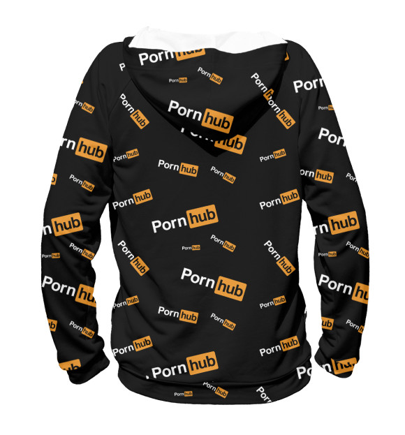 Женское худи с изображением Pornhub паттерн цвета Белый