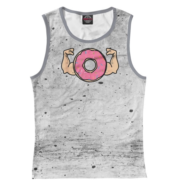 Майка для девочки с изображением Donut With Muscles цвета Белый