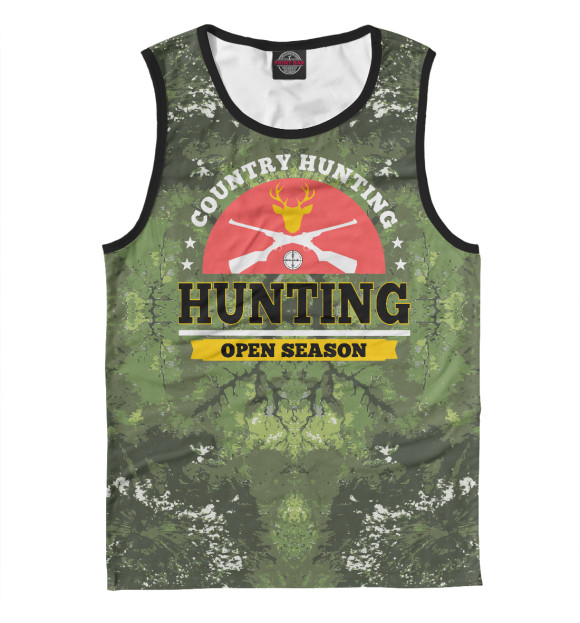 Майка для мальчика с притом Охота в деревне - открытие сезона цвета Белый Майка для мальчика с изображением Охота в деревне - открытие сезона цвета Белый