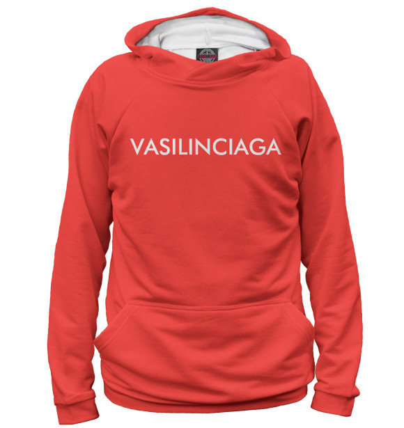 Женское худи с изображением Vasilinciaga красный фон цвета Белый