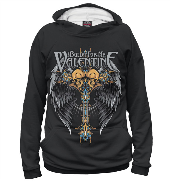 Мужское худи с изображением Bullet for My Valentine цвета Белый