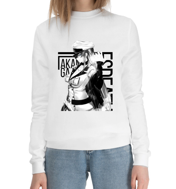 Женский хлопковый свитшот с изображением Эсдэт цвета Белый