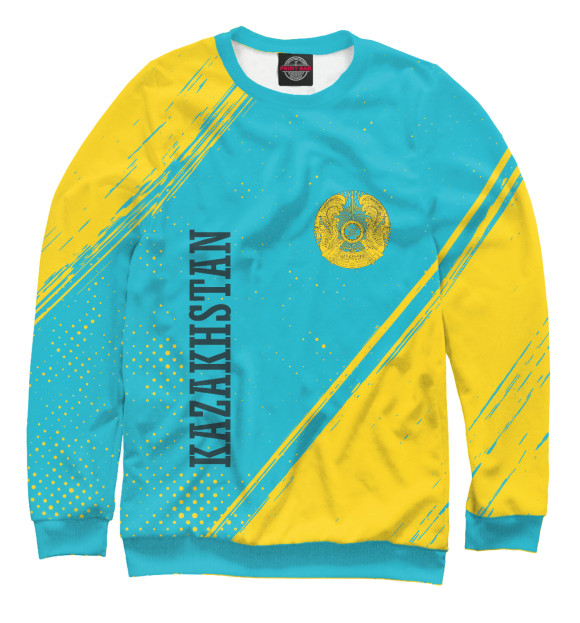 Свитшот для мальчиков с изображением Kazakhstan / Казахстан цвета Белый