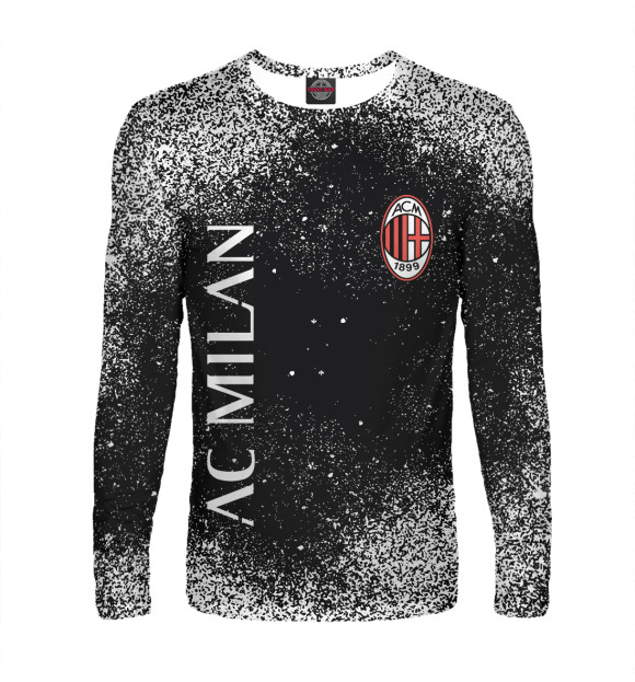 Мужской лонгслив с изображением AC Milan - туман мелких красок цвета Белый