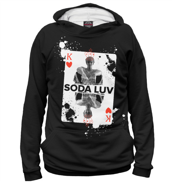 Женское худи с изображением Репер - SODA LUV цвета Белый