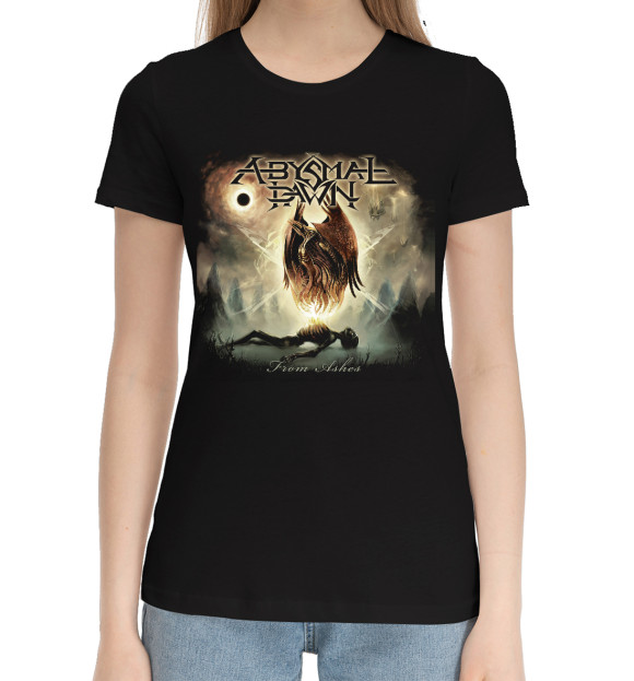 Женская хлопковая футболка с изображением Abysm aldawn цвета Черный
