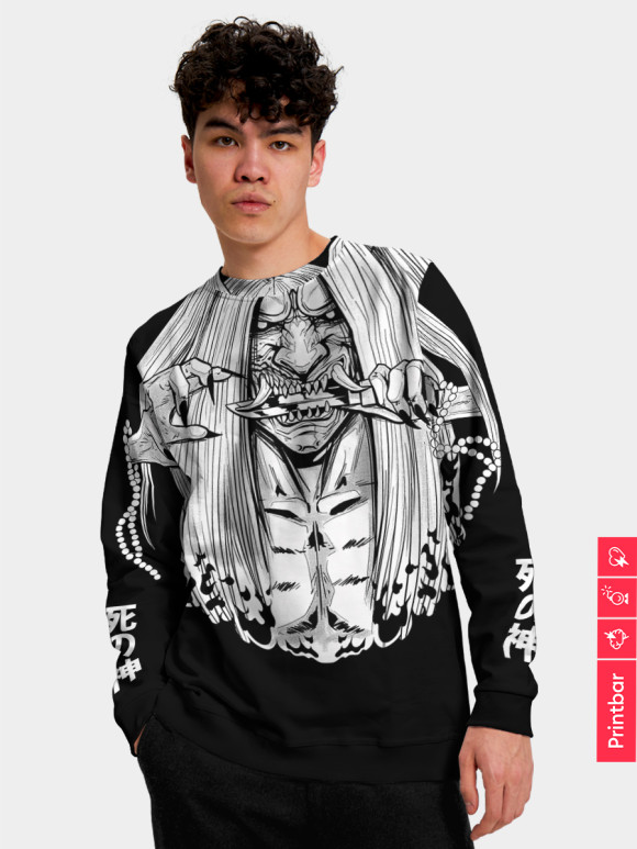 Мужской свитшот с изображением Монстр цвета Белый