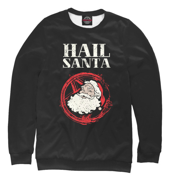 Мужской свитшот с изображением Hail Santa цвета Белый