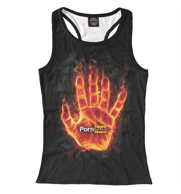 Женская майка-борцовка с изображением Pornhub цвета Белый