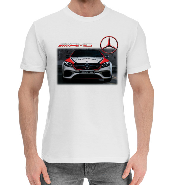 Мужская хлопковая футболка с изображением E63 AMG цвета Белый
