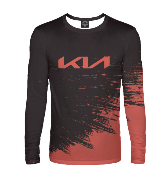 Мужской лонгслив с изображением KIA цвета Белый