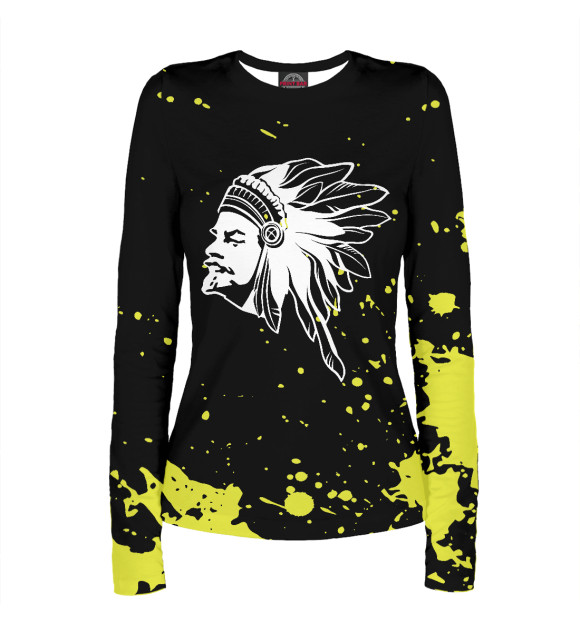 Женский лонгслив с изображением Вождь цвета Белый