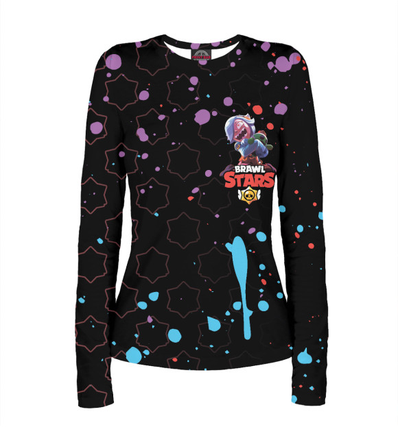 Женский лонгслив с изображением Brawl Stars цвета Белый