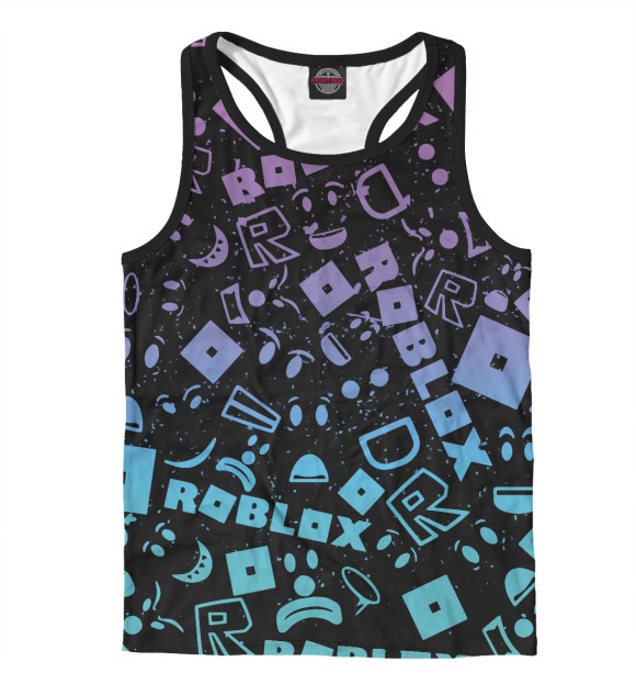 Мужская майка-борцовка с притом Roblox цвета Белый Мужская майка-борцовка с изображением Roblox цвета Белый