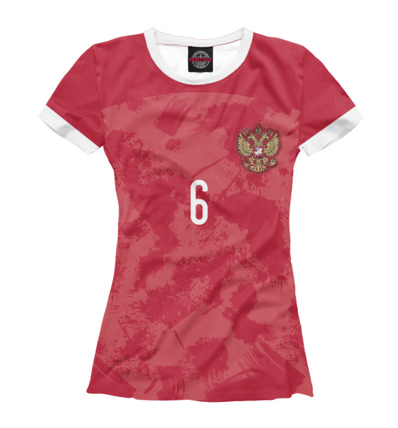Футболка для девочек с изображением Сборная России Черышев цвета Белый